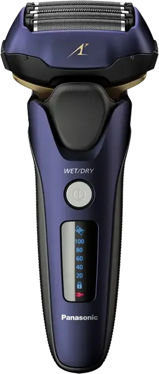 Aparat de ras electric Panasonic ES-LV67 cu folie, 5 lame, motor liniar de viteză mare, utilizare Umed și Uscat, baterie Li-Ion, trimmer integrat, Albastru