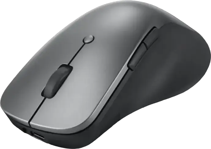 Lenovo Professional Bluetooth Rechargeable Mouse 4Y51J62544, Blue Optical Sensor 4000 dpi, Programmable Buttons, USB-C Charging, Storm Grey