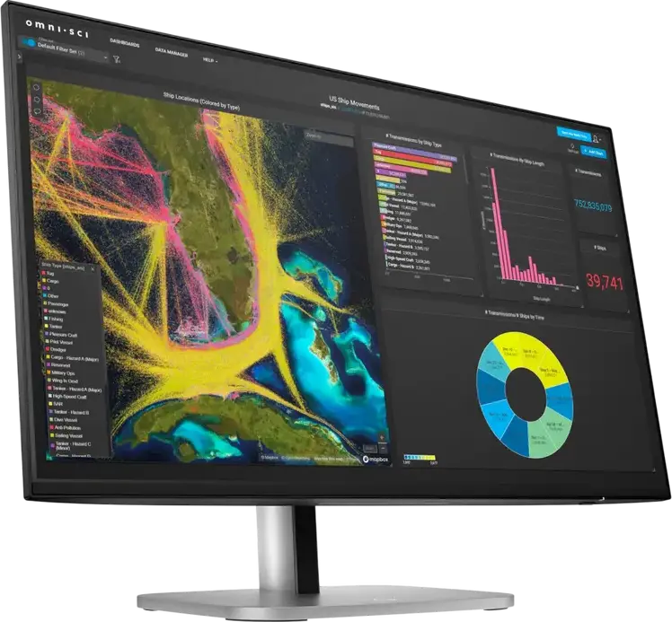 Monitor HP Series 5 Pro 524pn 23.8 inch WUXGA IPS, 1920x1200 (16:10), 100Hz, 350 nits, sRGB 100%, Reglaj Înălțime și Pivot, HDMI, DisplayPort, USB Hub