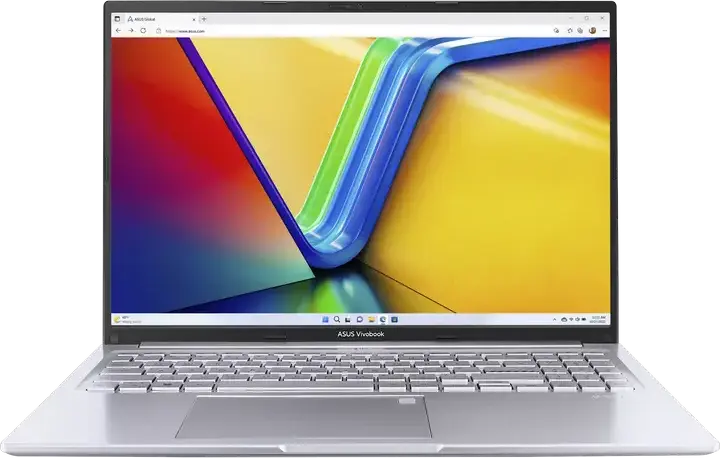 ASUS Vivobook 16 M1605NAQ Laptop, 16" WUXGA IPS Display, AMD Ryzen 5, 16GB DDR5 RAM, 512GB NVMe SSD, Radeon Graphics, Backlit Keyboard, Cool Silver