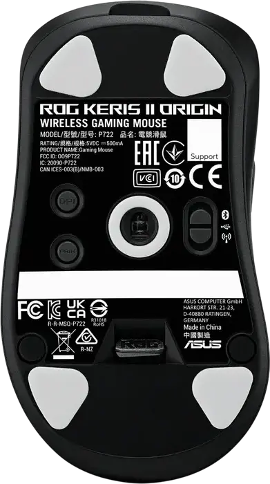 ASUS ROG Keris II Origin P722 Wireless Gaming Mouse, 42000 DPI AimPoint Pro Sensor, Hot-swappable Micro Switches II, Tri-mode Connectivity, Black