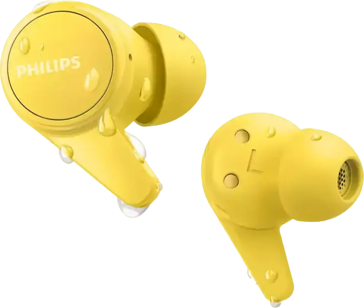 Philips 1000 Series TAT1207 True Wireless Stereo TWS In-Ear Headphones, Bluetooth, IPX4 Water Resistant, 18h Total Play Time, Yellow
