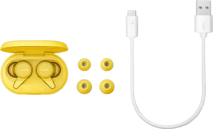 Philips 1000 Series TAT1207 True Wireless Stereo TWS In-Ear Headphones, Bluetooth, IPX4 Water Resistant, 18h Total Play Time, Yellow