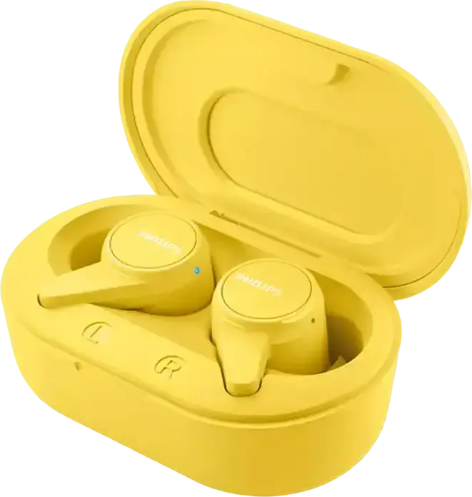 Philips 1000 Series TAT1207 True Wireless Stereo TWS In-Ear Headphones, Bluetooth, IPX4 Water Resistant, 18h Total Play Time, Yellow