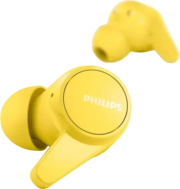 Philips 1000 Series TAT1207 True Wireless Stereo TWS In-Ear Headphones, Bluetooth, IPX4 Water Resistant, 18h Total Play Time, Yellow