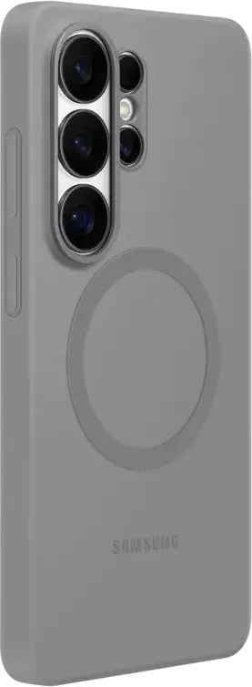 Samsung Galaxy S26 Ultra Silicone Magnet Case, Grey, Soft-Touch Protective Cover with Built-in Magnets for Wireless Charging and Magnetic Accessories