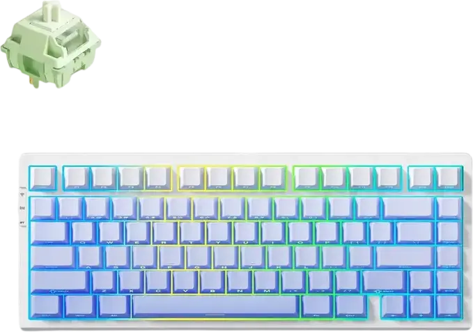MCHOSE G75 Pro 75% Mechanical Keyboard, Glacier Gradient, Tri-mode Wireless 2.4GHz/Bluetooth/Wired, Hot-swappable, Gasket Mount, Flex-Cut PCB, RGB South-facing, 8000mAh