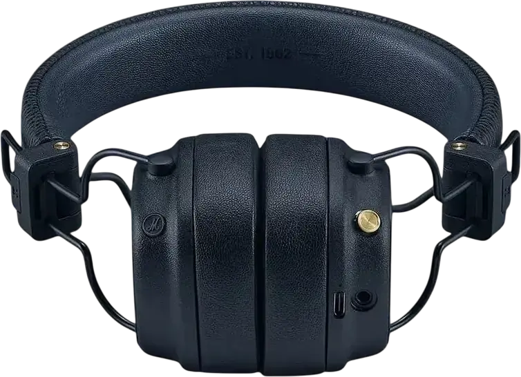 Marshall Major V Wireless On-Ear Headphones, Bluetooth 5.3, 100+ Hours Playtime, 40mm Dynamic Drivers, Wireless Charging, USB-C, Midnight Blue