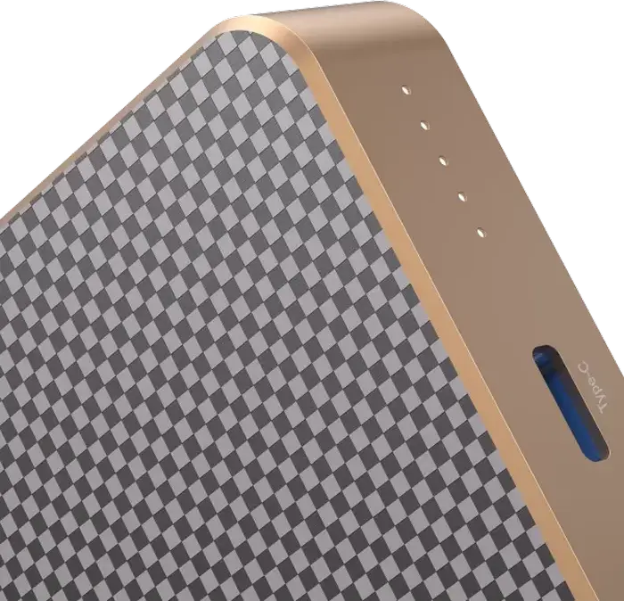 Power Bank Proove Carbon Slim 10000mAh, Gold, Încărcare Rapidă 22.5W, Încărcare Wireless MagSafe 15W, PD3.1, QC3.0, Material Kevlar și Aluminiu, USB-C și USB-A