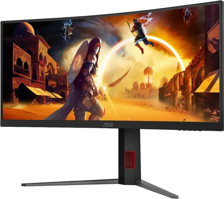 Monitor Gaming Curbat AOC CU34G4 34", WQHD 3440x1440, Fast VA, 180Hz, 0.5ms MPRT, 1500R, HDR10, AMD FreeSync Premium, Reglabil pe Inaltime, Negru