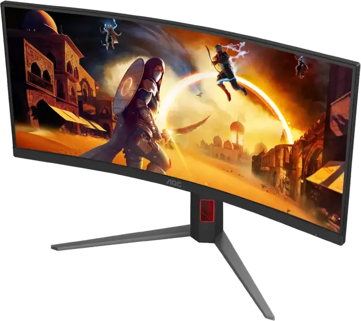 Monitor Gaming Curbat AOC CU34G4 34", WQHD 3440x1440, Fast VA, 180Hz, 0.5ms MPRT, 1500R, HDR10, AMD FreeSync Premium, Reglabil pe Inaltime, Negru