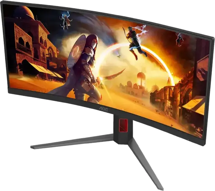 Monitor Gaming Curbat AOC CU34G4 34", WQHD 3440x1440, Fast VA, 180Hz, 0.5ms MPRT, 1500R, HDR10, AMD FreeSync Premium, Reglabil pe Inaltime, Negru