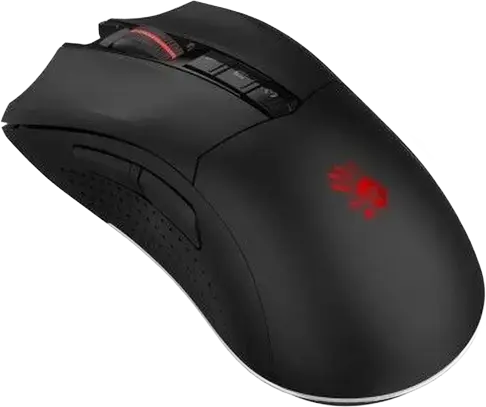 Bloody R90 Plus Wireless Gaming Mouse, BC3332-S Sensor, 5000 CPI, 8 Programmable Buttons, 2.4 GHz, Metal X'Glide Armor Boot, Rechargeable, Color: Black