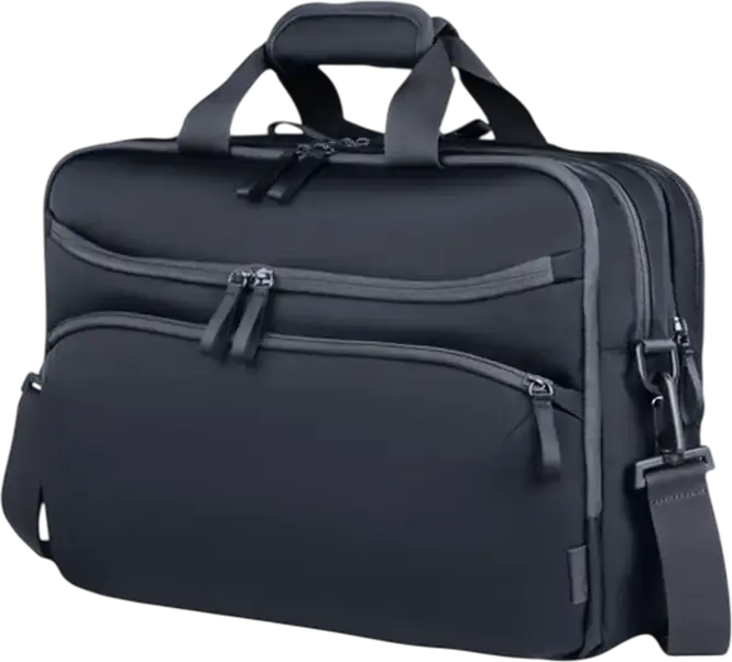 HP Travel Plus 15L Laptop Bag A2CE2AA for 14-inch Laptops, 15L-20L Expandable, Water-Resistant 750D Recycled Polyester, RFID-Blocking, Black