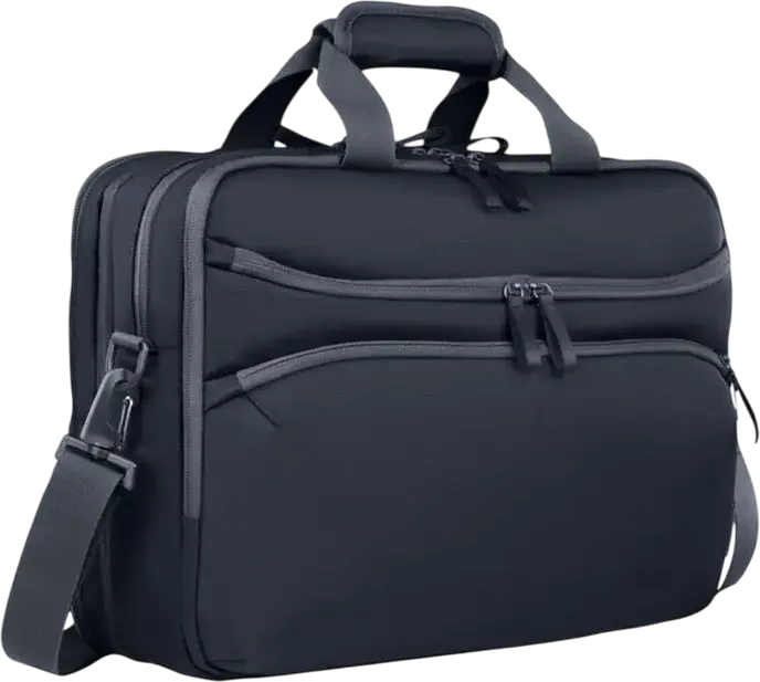 HP Travel Plus 15L Laptop Bag A2CE2AA for 14-inch Laptops, 15L-20L Expandable, Water-Resistant 750D Recycled Polyester, RFID-Blocking, Black