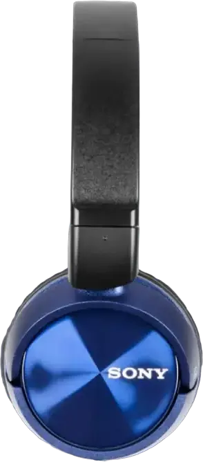 Sony MDR-ZX310AP Wired On-Ear Closed-Back Headphones with Microphone, Blue, 30mm Dynamic Driver, 10-24,000Hz Frequency Response, 1.2m Gold-Plated L-Shaped Plug
