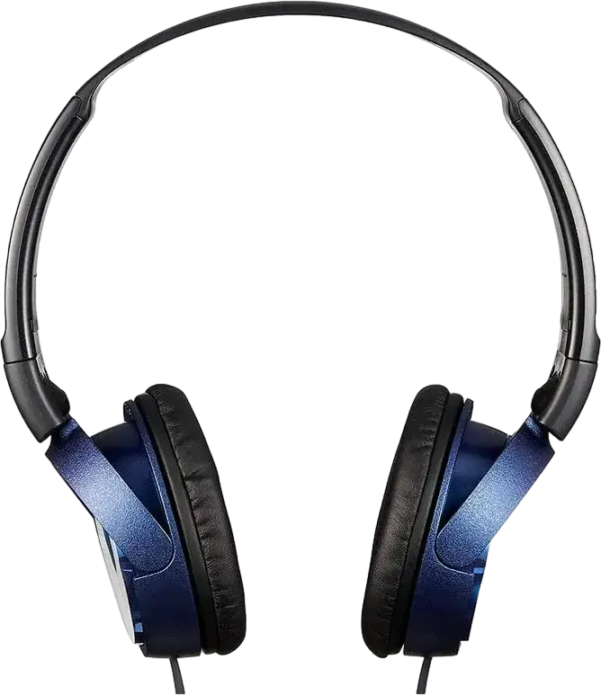 Sony MDR-ZX310AP Wired On-Ear Closed-Back Headphones with Microphone, Blue, 30mm Dynamic Driver, 10-24,000Hz Frequency Response, 1.2m Gold-Plated L-Shaped Plug