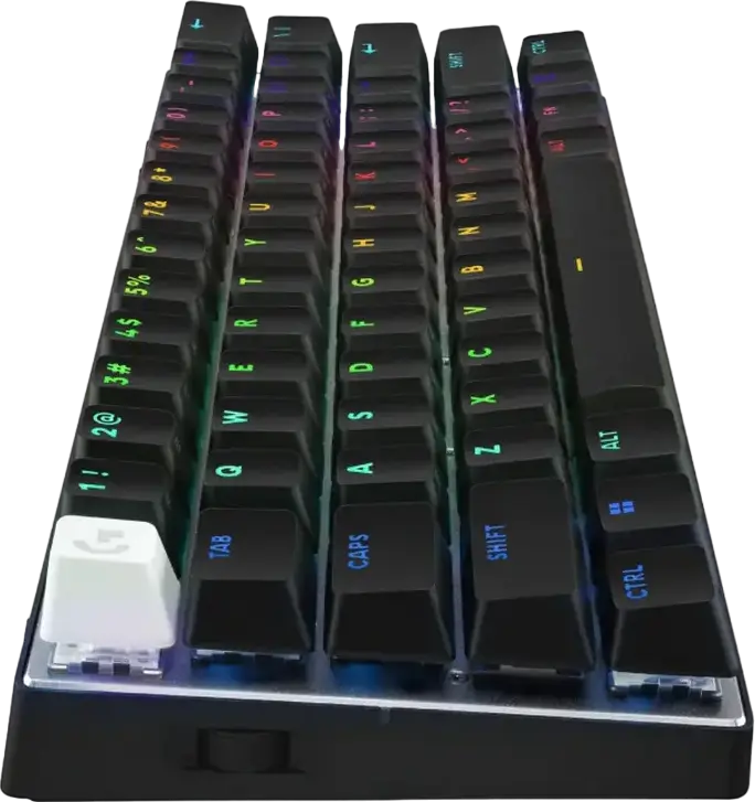 Tastatura Gaming Mecanica Logitech PRO X 60 LIGHTSPEED, Layout 60% Mini, Switch-uri Tactile, Keycaps PBT Dual-shot, LIGHTSYNC RGB, Conectivitate Tri-mod, 920-011911