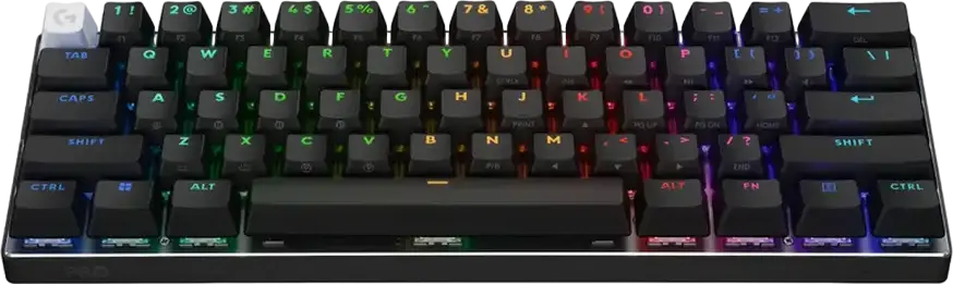 Tastatura Gaming Mecanica Logitech PRO X 60 LIGHTSPEED, Layout 60% Mini, Switch-uri Tactile, Keycaps PBT Dual-shot, LIGHTSYNC RGB, Conectivitate Tri-mod, 920-011911