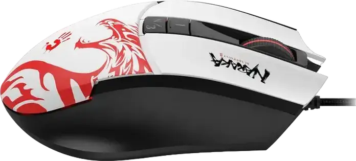 Bloody L65 Max Wired Gaming Mouse, White, MAX BC3332-A 12K Sensor, 12,000 DPI, 8000 fps, 512 KB Onboard Memory, RGB Backlit, Honeycomb Design, Teflon Feet, USB
