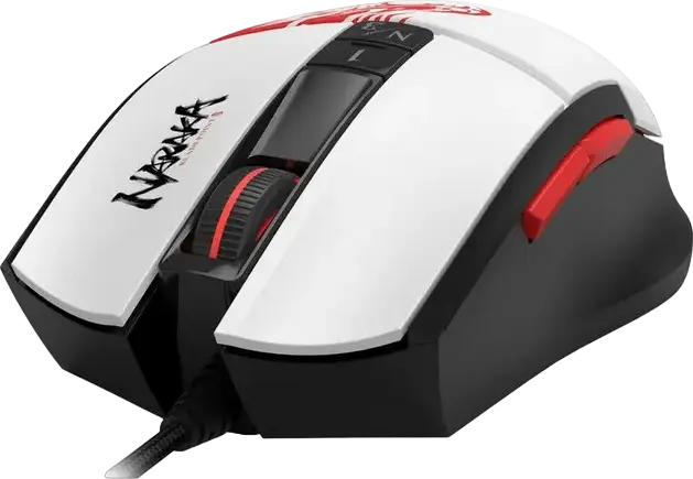 Bloody L65 Max Wired Gaming Mouse, White, MAX BC3332-A 12K Sensor, 12,000 DPI, 8000 fps, 512 KB Onboard Memory, RGB Backlit, Honeycomb Design, Teflon Feet, USB