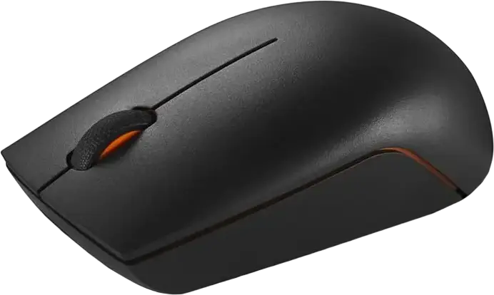Mouse Wireless Compact Lenovo 300, Negru, Senzor Optic 1000 DPI, Receptor Nano USB-A 2.4 GHz, Design Ergonomic Ambidextru, Baterie până la 12 Luni