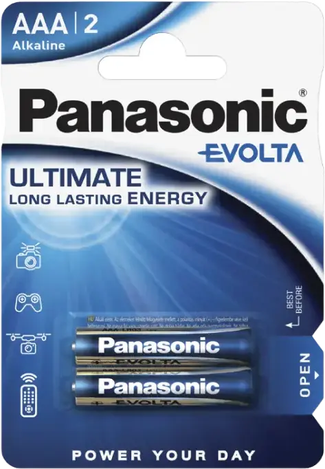 Baterii Alkaline Panasonic Evolta LR03EGE AAA 1.5V cu Protecție Anti-Scurgere pentru Dispozitive cu Consum Ridicat