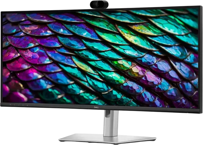 Monitor Dell P3426WEB Curved 34 inch USB-C Hub Conferencing, WQHD 3440x1440 IPS, 100Hz, Cameră IR 4MP, Ethernet RJ45, Difuzoare 2x 5W, Argintiu