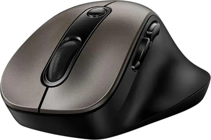 Genius Ergo 9000S Wireless Bluetooth Mini Ergonomic Silent Mouse, Champagne Titanium, Dual Mode BT 5.0/5.3 & 2.4GHz, 2400 DPI Optical Sensor, 6 Buttons, Multi-Device