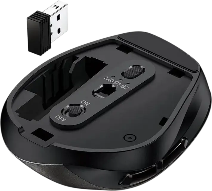 Genius Ergo 9000S Wireless Bluetooth Mini Ergonomic Silent Mouse, Champagne Titanium, Dual Mode BT 5.0/5.3 & 2.4GHz, 2400 DPI Optical Sensor, 6 Buttons, Multi-Device