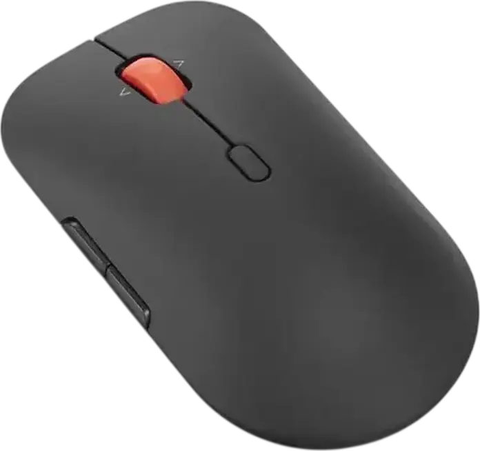 Mouse Wireless Lenovo Pro Plus 6050, Negru, Conectivitate Duală Bluetooth și Wireless RF, Senzor 4000 DPI, Click Silențios, Design Ergonomic cu Suprafață Soft