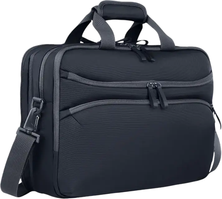 HP Travel Plus 22L Laptop Bag A2CD0AA, Fits up to 16 inch Laptops, Expandable to 30L, RFID Blocking, Trolley Strap, Black Polyester, 180-degree Opening