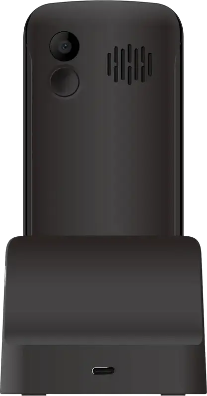 MaxCom Comfort MM443 4G Senior Feature Phone, Dual-SIM, 2.8" Display, SOS Button, Desktop Charging Stand, Bluetooth 5.1, FM Radio, Black