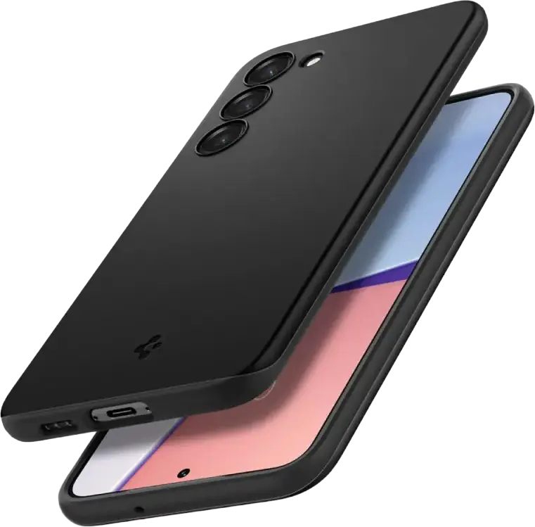 Чехол Spigen Thin Fit для Samsung Galaxy S23+, тонкий противоударный кейс из поликарбоната с технологией Air Cushion, матовое покрытие, Черный