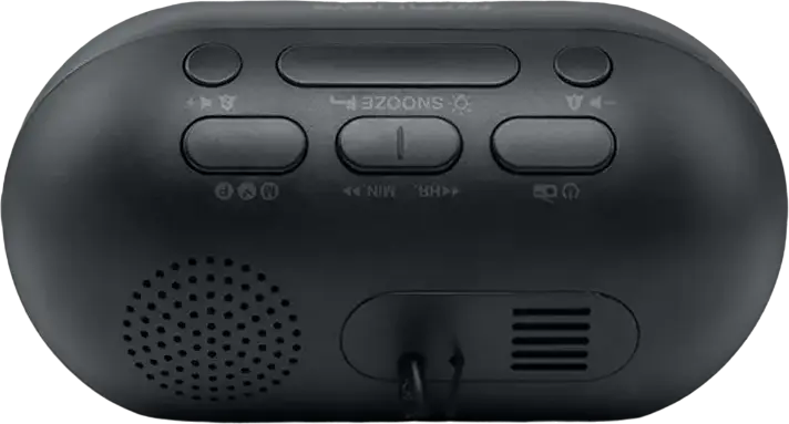 Muse M-15 GL Dual Alarm Clock Radio, FM PLL with 20 Presets, 0.9" White LED Display, Snooze and Sleep Functions, Mono 2W, Black