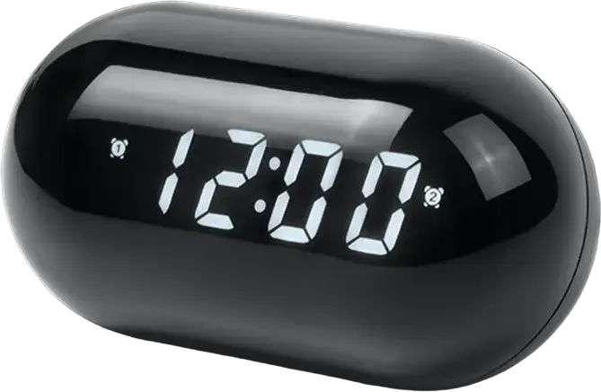 Muse M-15 GL Dual Alarm Clock Radio, FM PLL with 20 Presets, 0.9" White LED Display, Snooze and Sleep Functions, Mono 2W, Black