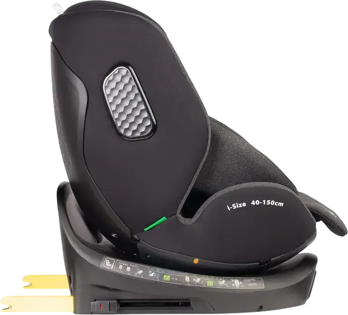 Caretero Lumi i-Size 360 Rotating Car Seat, 0-36 kg, 40-150 cm, ISOFIX with Support Leg, ECE R129/03, 5-Point Harness, Ventilated Shell, Dark Grey