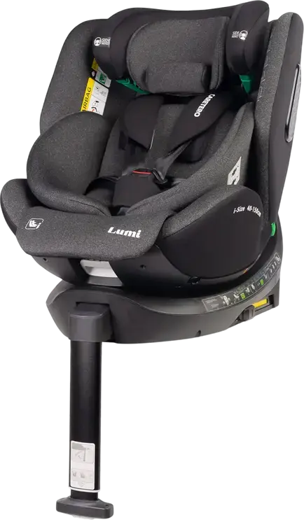 Scaun auto Caretero Lumi i-Size, Grupa 0+/1/2/3 (0-36 kg), Gri inchis