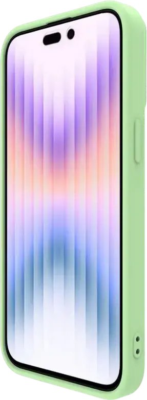 Husa Nillkin CamShield Silky pentru iPhone 15 Pro, Verde Mentă, Protectie din Silicon Lichid cu Cover Culisant pentru Camera si Captusala din Microfibra