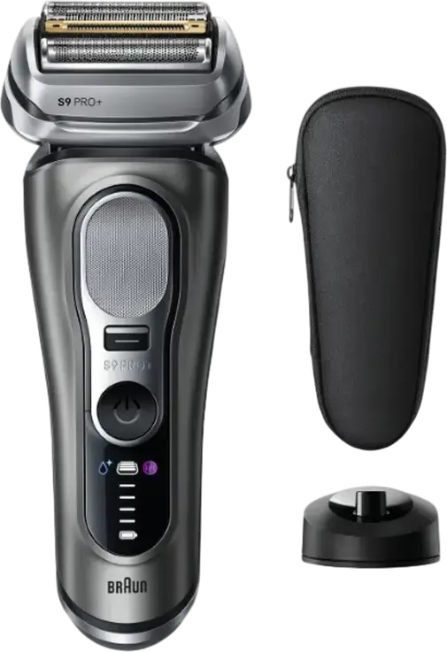Электробритва Braun Series 9 Pro+ 9615s, сеточная система бритья 5+1, Wet & Dry, 10D адаптация к контурам, Li-ion аккумулятор, серебристый, Made in Germany
