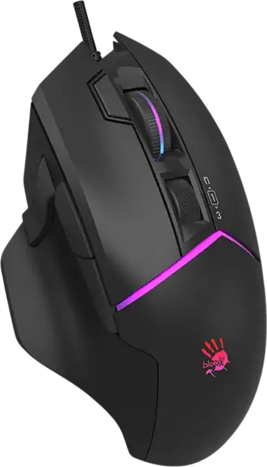 Bloody W95 Ultra Wired Gaming Mouse, Black, Alpha 20K Sensor, 20,000 CPI, 350 IPS, 40G, 2000Hz Polling Rate, RGB Backlit, 512KB Onboard Memory, Fire Wheel, USB