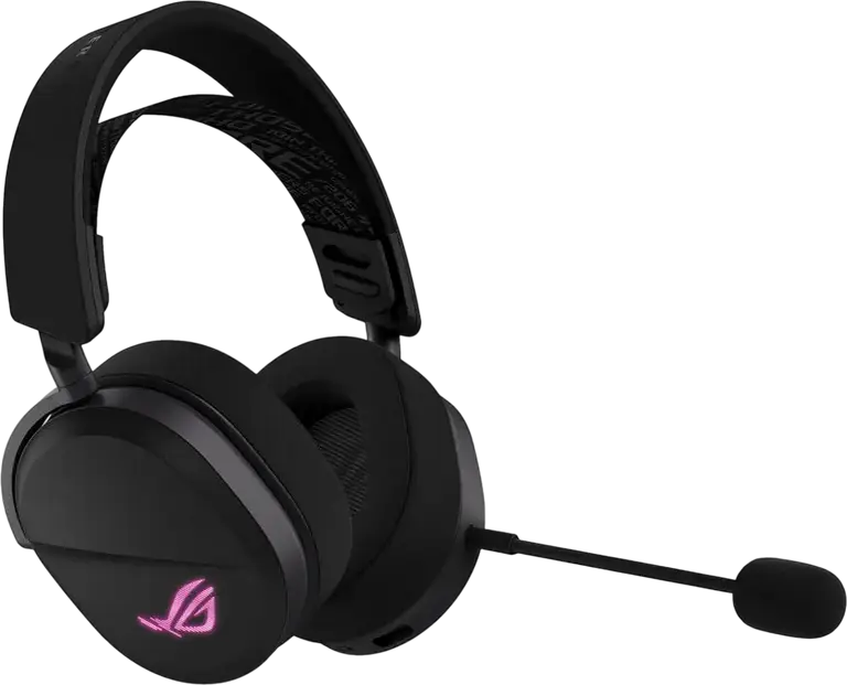 Casca Gaming Wireless ASUS ROG Pelta, Neagră, Conectivitate Tri-mod, ROG SpeedNova, Difuzoare Titan 50mm, Microfon Detasabil, Aura Sync RGB, Baterie 70h
