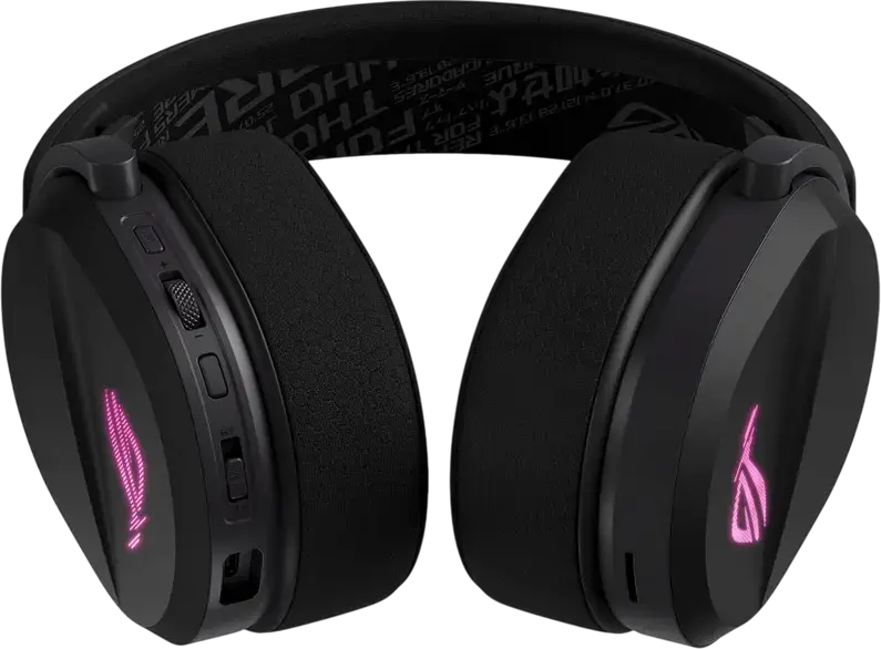 Casca Gaming Wireless ASUS ROG Pelta, Neagră, Conectivitate Tri-mod, ROG SpeedNova, Difuzoare Titan 50mm, Microfon Detasabil, Aura Sync RGB, Baterie 70h