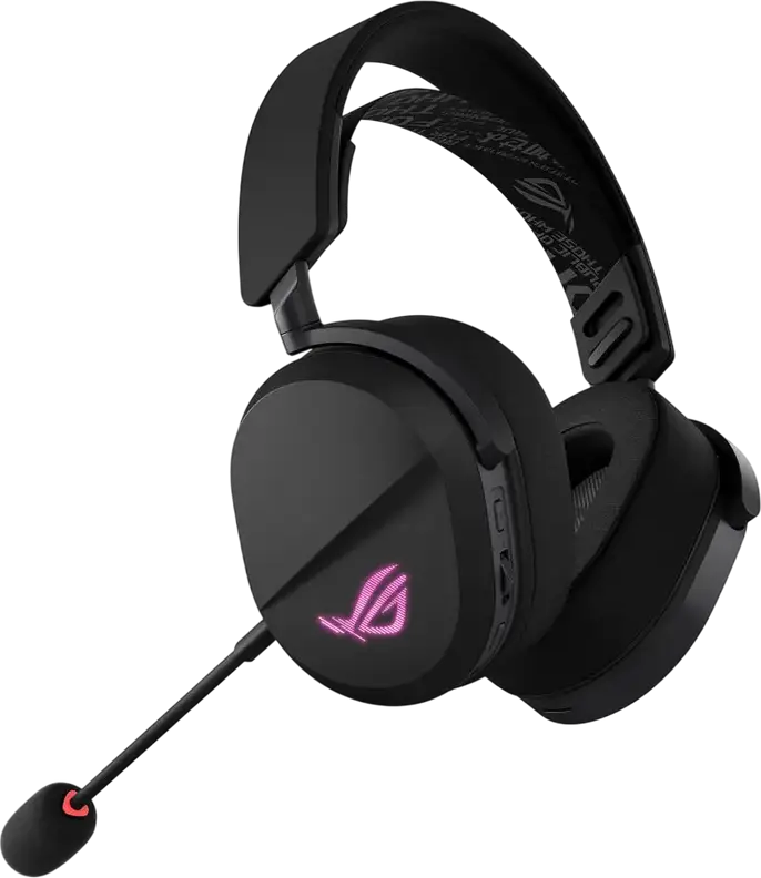 Casca Gaming Wireless ASUS ROG Pelta, Neagră, Conectivitate Tri-mod, ROG SpeedNova, Difuzoare Titan 50mm, Microfon Detasabil, Aura Sync RGB, Baterie 70h