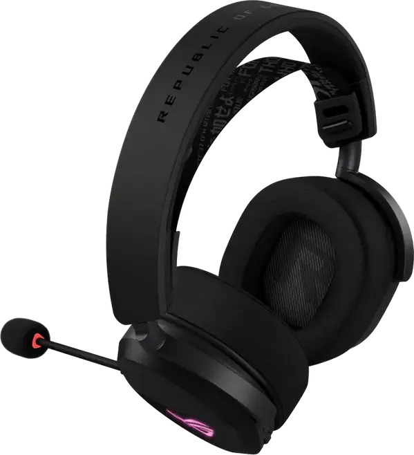 Casca Gaming Wireless ASUS ROG Pelta, Neagră, Conectivitate Tri-mod, ROG SpeedNova, Difuzoare Titan 50mm, Microfon Detasabil, Aura Sync RGB, Baterie 70h