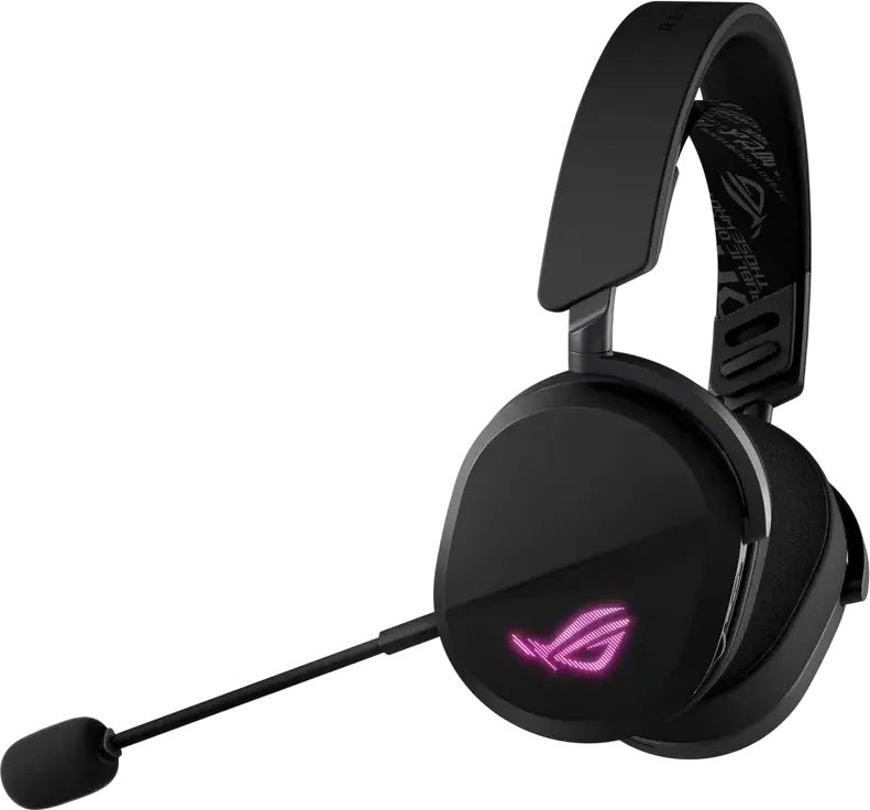 Casca Gaming Wireless ASUS ROG Pelta, Neagră, Conectivitate Tri-mod, ROG SpeedNova, Difuzoare Titan 50mm, Microfon Detasabil, Aura Sync RGB, Baterie 70h