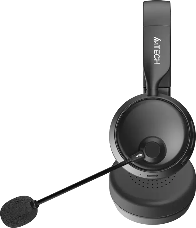 Casca Wireless A4Tech Fstyler BH230 Bluetooth 5.3, Microfon cu Anulare Zgomot AI, Difuzoare 40mm, Baterie 55h, Design Pliabil On-Ear, USB-C, Negru
