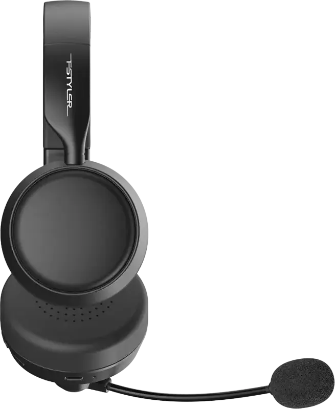 Casca Wireless A4Tech Fstyler BH230 Bluetooth 5.3, Microfon cu Anulare Zgomot AI, Difuzoare 40mm, Baterie 55h, Design Pliabil On-Ear, USB-C, Negru