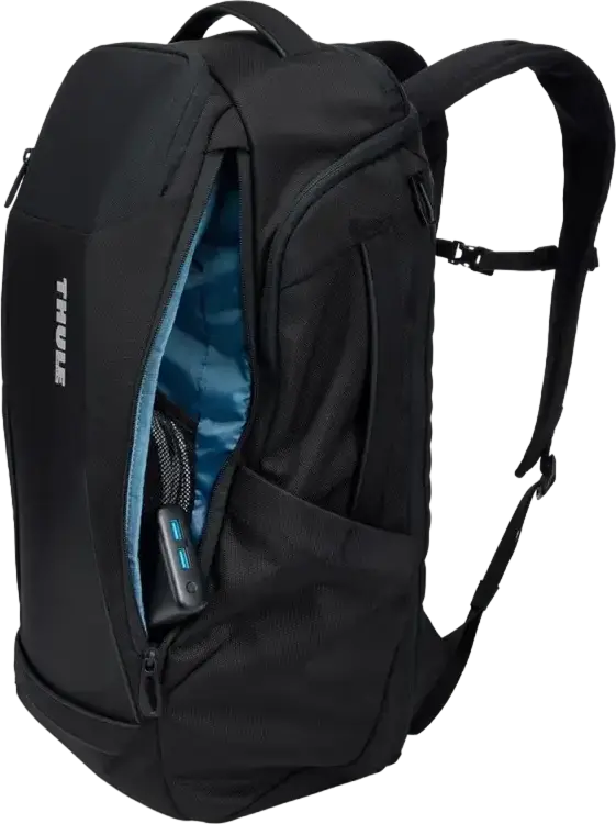Thule Accent Laptop Backpack 28L, Black, Water-Resistant Polyester, Fits up to 15.6" Laptop and Tablet, SafeZone Compartment, Unisex