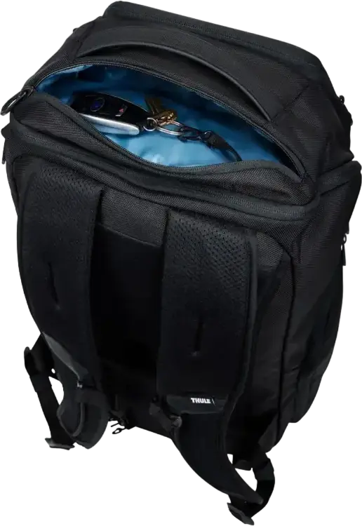 Thule Accent Laptop Backpack 28L, Black, Water-Resistant Polyester, Fits up to 15.6" Laptop and Tablet, SafeZone Compartment, Unisex